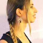 Celtiana | Modelo Lunas - Brincos hipoalergénicos e níquel free (sem níquel) com Cristal Ametista, Aventurina e Obsidiana Negra