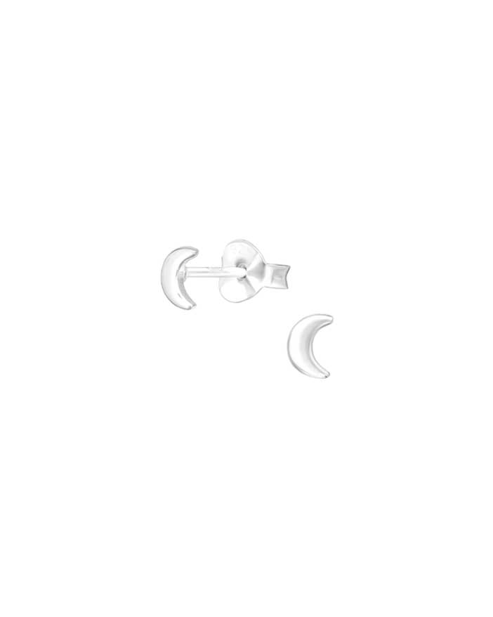 Celtiana | Brincos pequenos (ear studs) em forma de lua em Prata 925 sem Níquel
