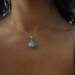 Celtiana | Colar Ayrell - Colar em Prata 925 e níquel free (sem níquel) com cristal Larimar