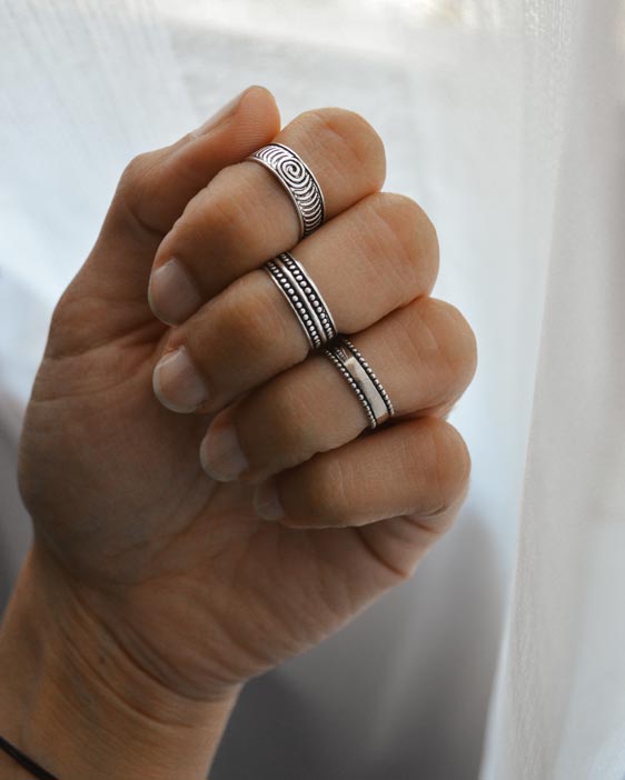 Conjunto de Anéis em Prata 925 sem Níquel - Celtiana | Anéis em Prata 925 para o Pé ou Falange