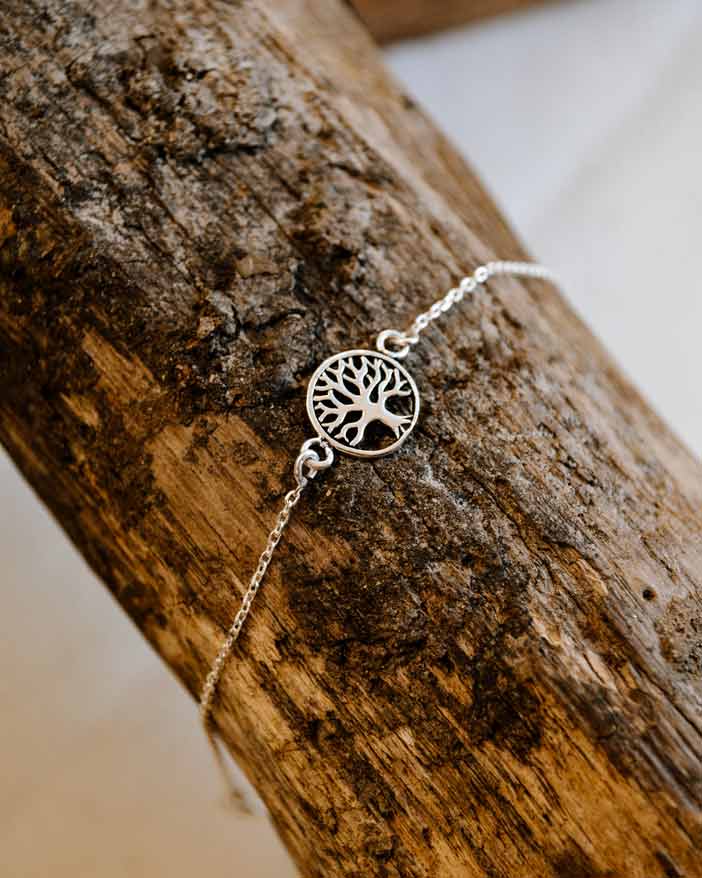 Pulseira em Prata 925 sem Níquel em forma de Árvore da Vida - Celtiana | Pulseira Crann