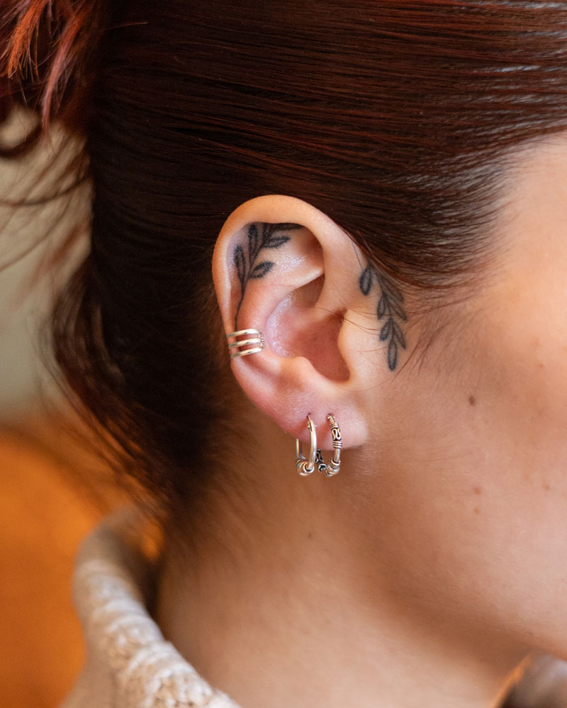 Argolas Bali e Earcuff em Prata 925 sem Níquel
