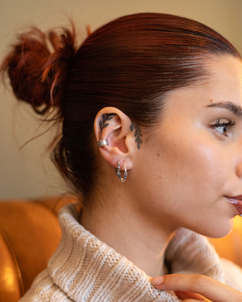 Argolas Bali e Earcuff em Prata 925 sem Níquel