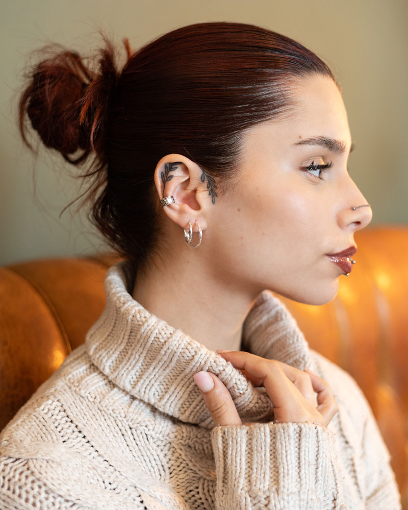Argolas Torcidas e Earcuff em Prata 925 sem Níquel