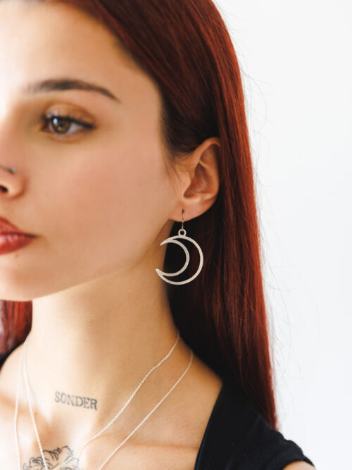 Brincos lua hipoalergénicos antialérgicos sem níquel - Brincos Nuala | Celtiana