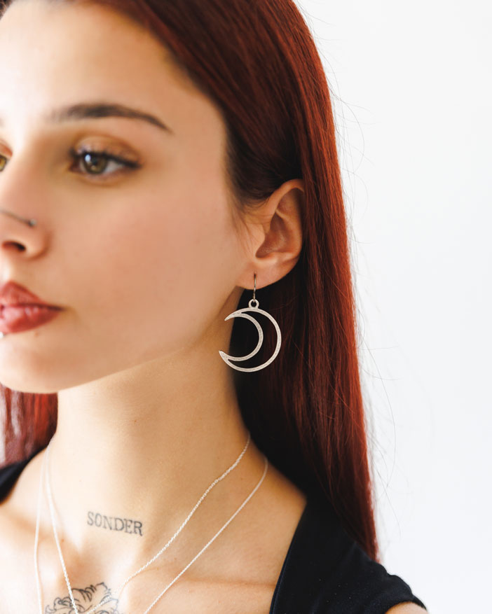 Brincos lua hipoalergénicos antialérgicos sem níquel - Brincos Nuala | Celtiana