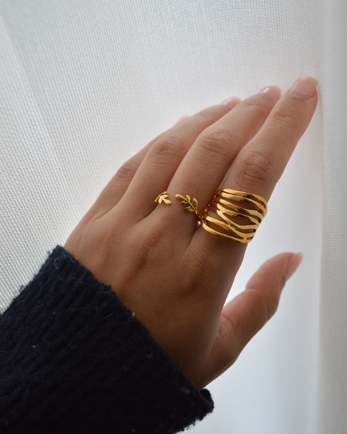 Anel Dourado Ajustável - Anel Hervé | Celtiana